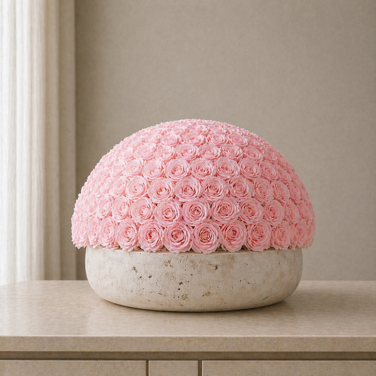L'Atelier Traventine Vase Pink