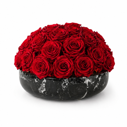 Noir Marble Arrangement Red