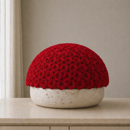 L'Atelier Traventine Vase Red