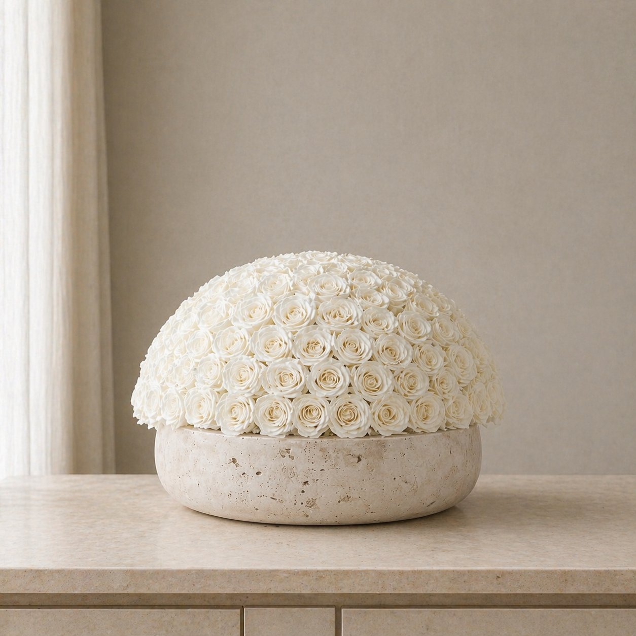 L'Atelier Traventine Vase White